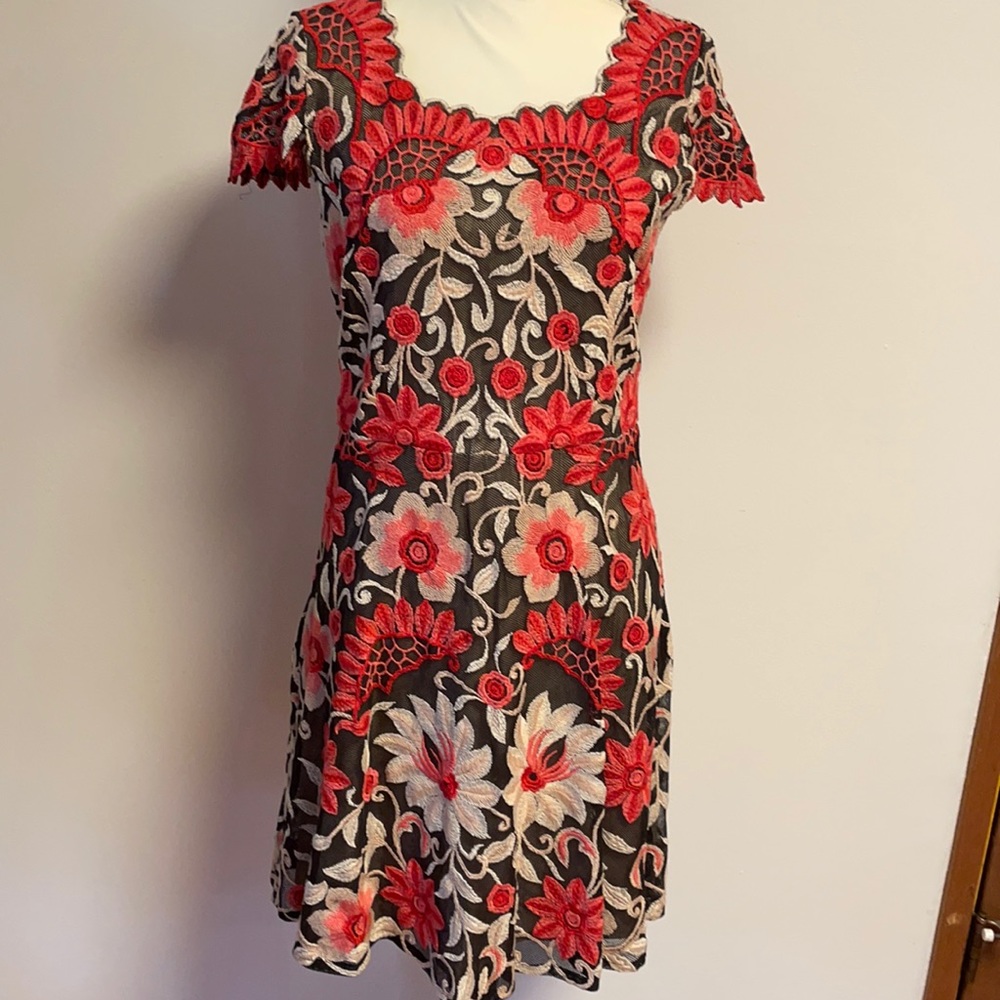 Yoana Baraschi for Anthropologie, embroidered dress, sz 8